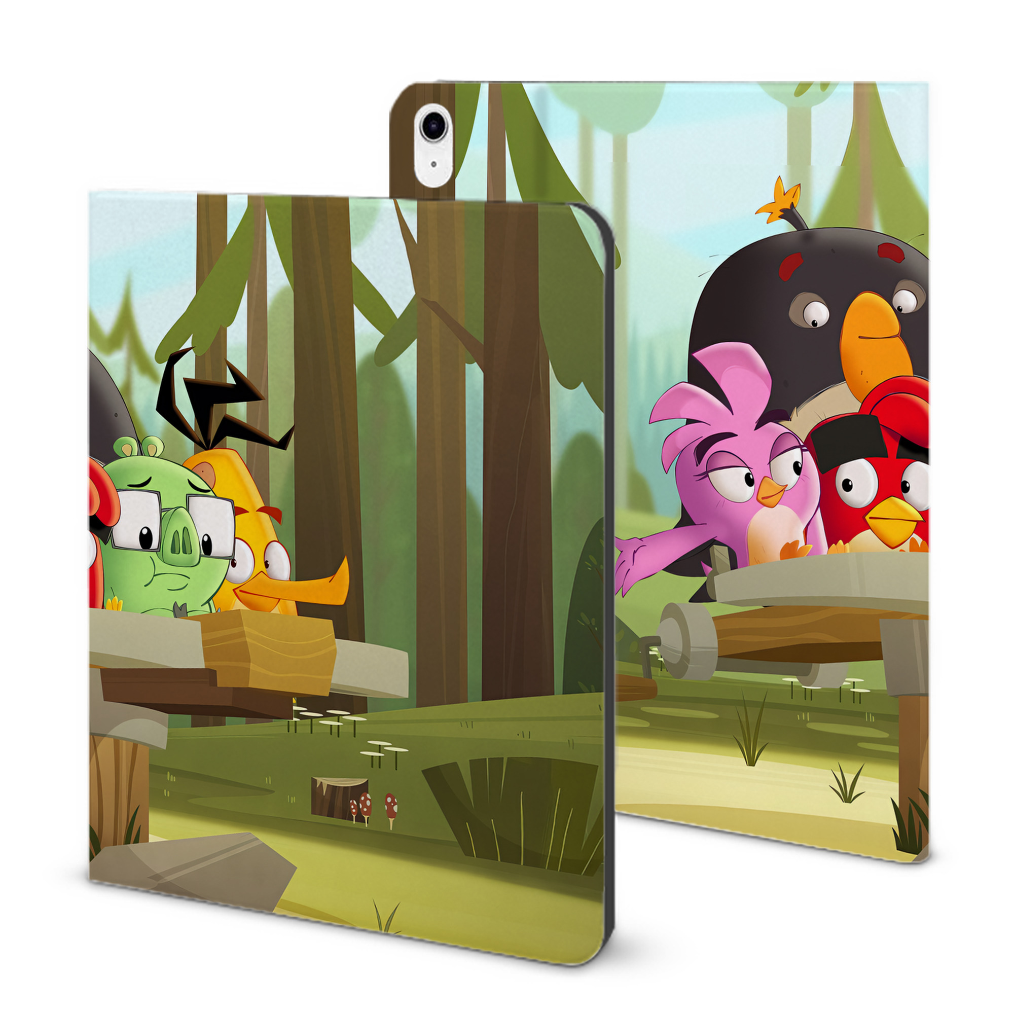 （画像用） Angry Birds アングリーバード IPad ケース ブック型 PUレザー TPU 耐衝撃 軽量 薄型 ペン収納なし 全面保護 IPad 各モデル対応
